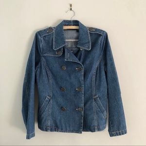 Relativity Belted Double Breasted Denim Jacket